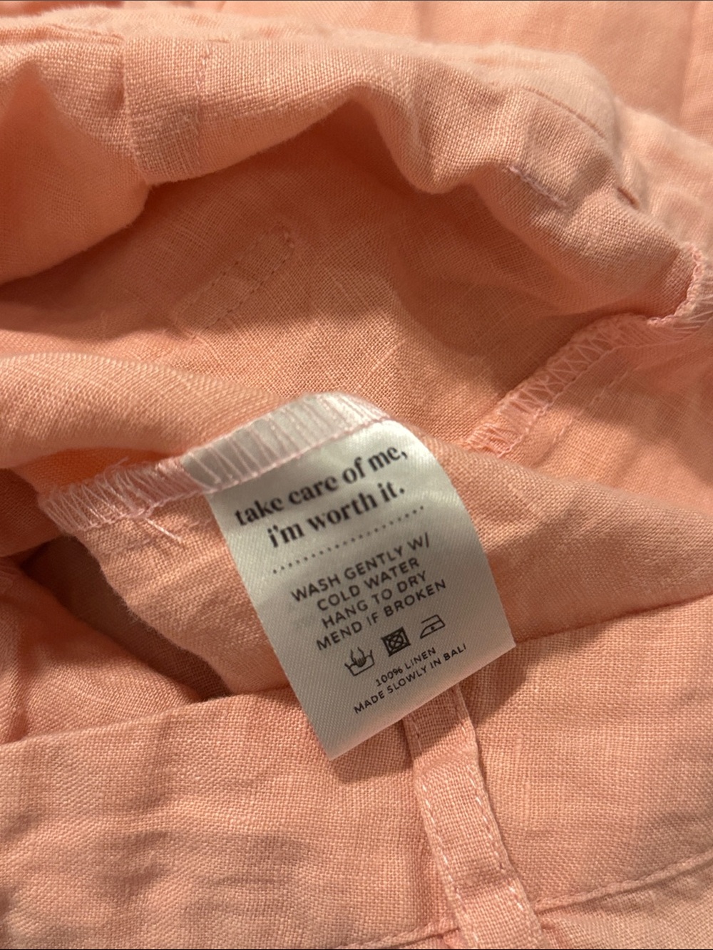 Balm wears pink peachy wide leg linen pants - Picture 6 of 6